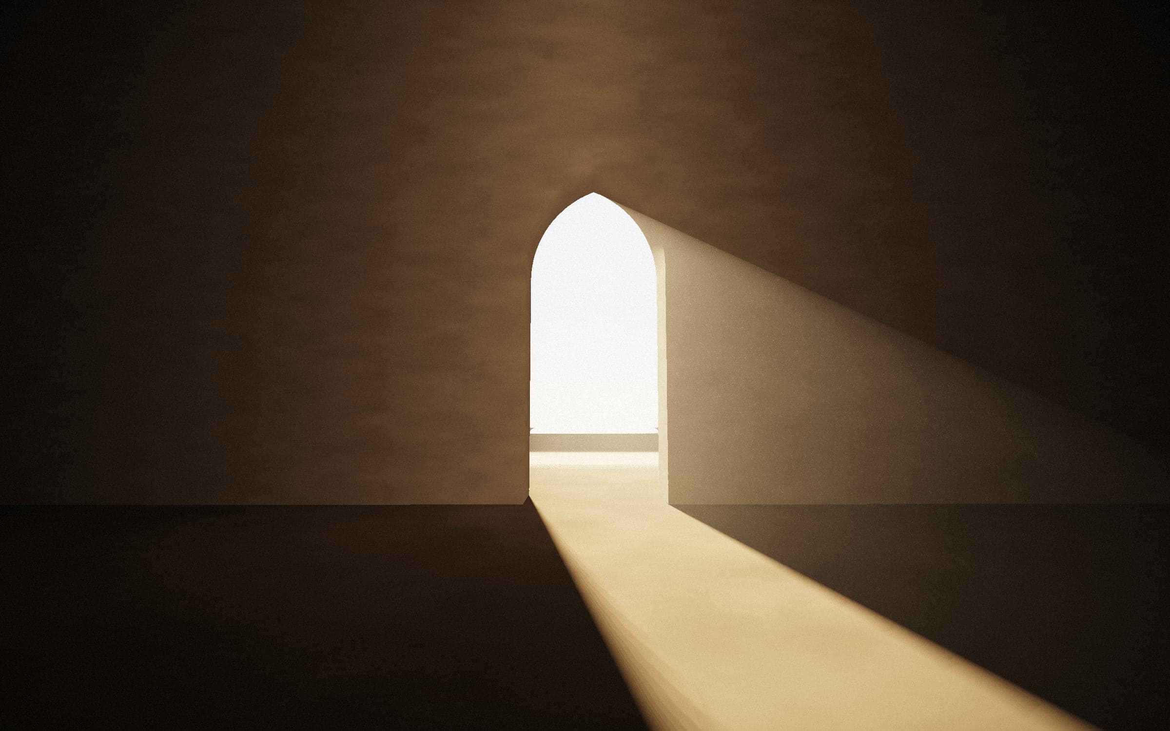 Une lumière douce traverse un espace architectural épuré