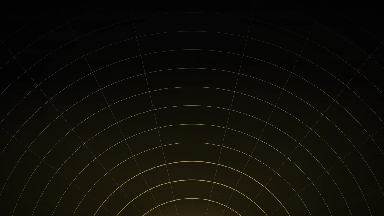 Abstract composition: concentric golden arcs opening from below the frame